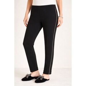 Chicos Ball Chain Jogger Ankle Pants Career Office Minimalist Edgy Classy Chic